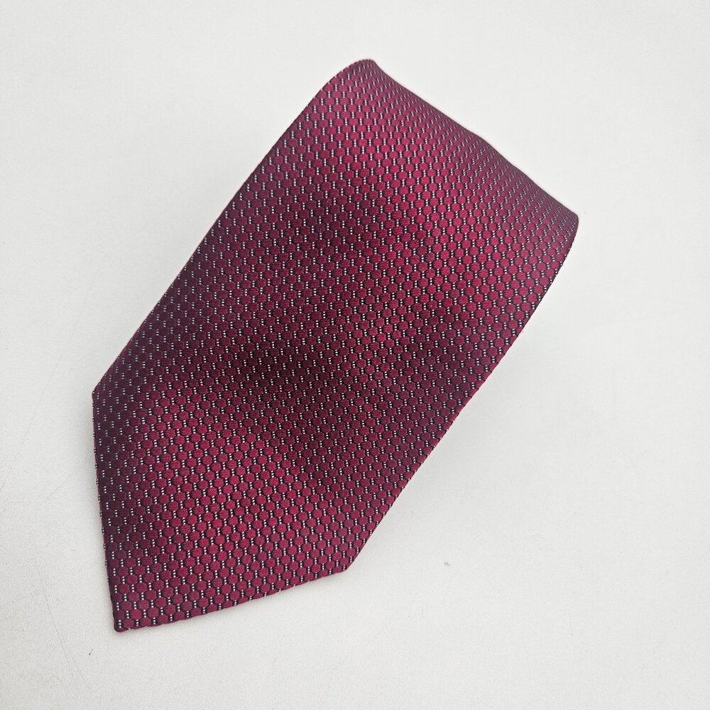 Benjamin Sartorial Collection Burgundy Geometric Silk Tie